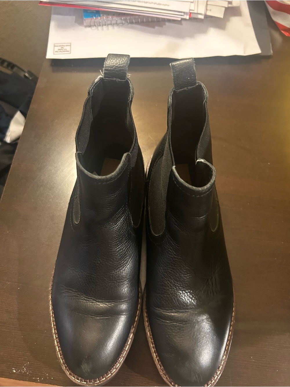 Women’s Caslon Black Leather Chelsea Boots
